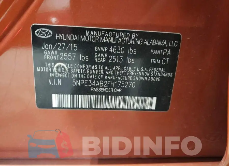 5NPE34AB2FH175270 Photo# 12