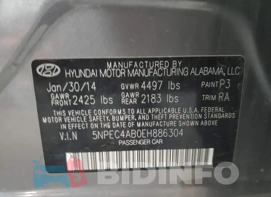 5NPEC4AB0EH886304 Photo# 12
