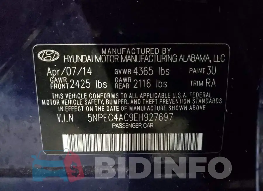 5NPEC4AC9EH927697 Photo# 12