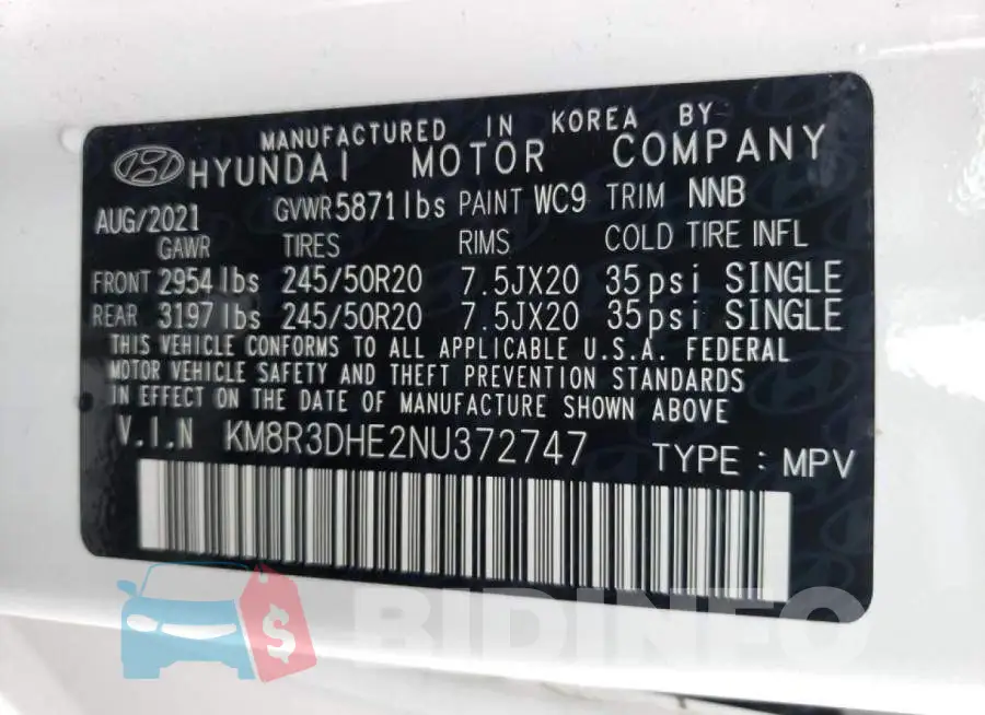 KM8R3DHE2NU372747 Photo# 13