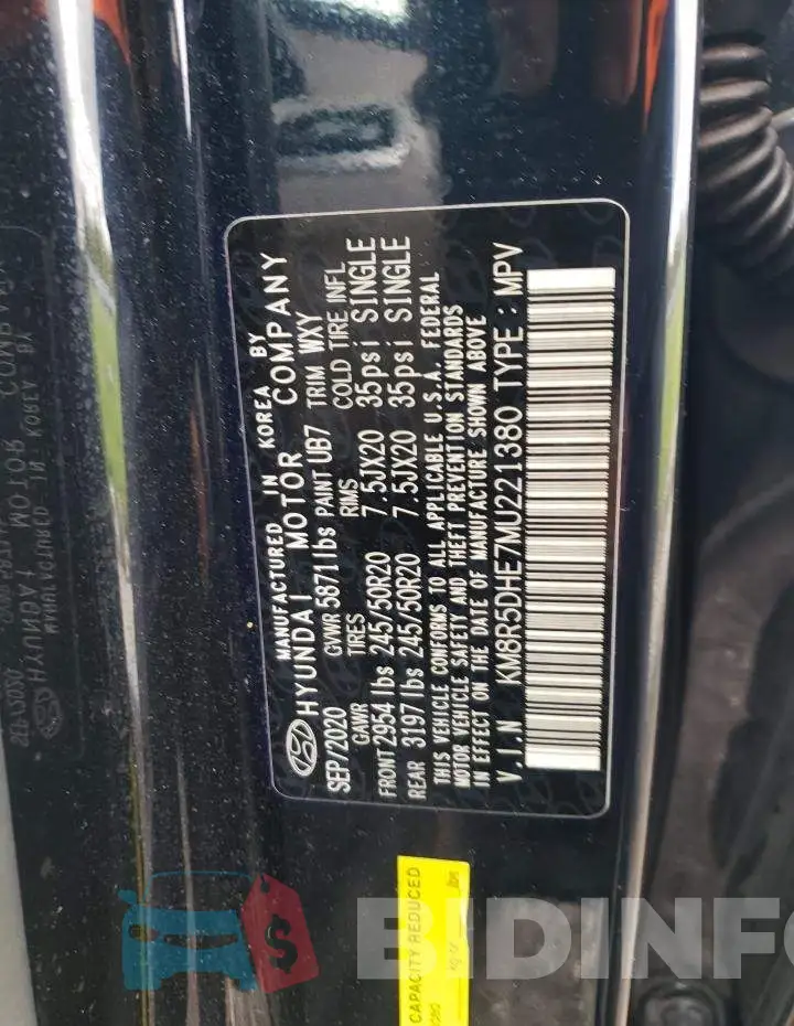 KM8R5DHE7MU221380 Photo# 13