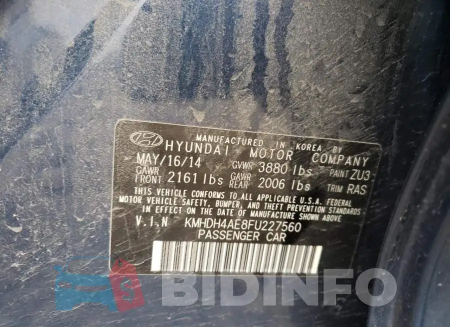 KMHDH4AE8FU227560 Photo# 12