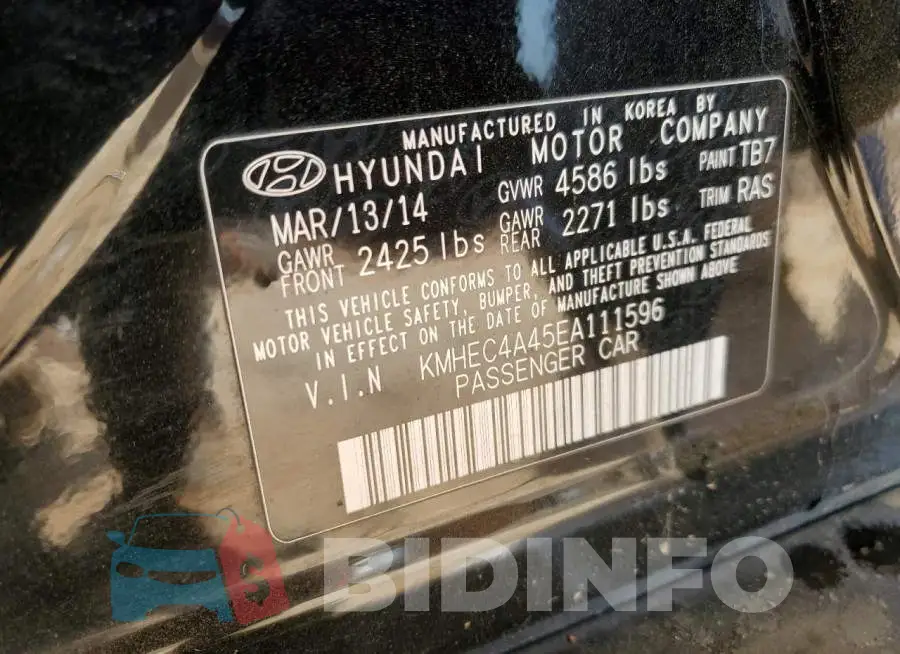 KMHEC4A45EA111596 Photo# 12