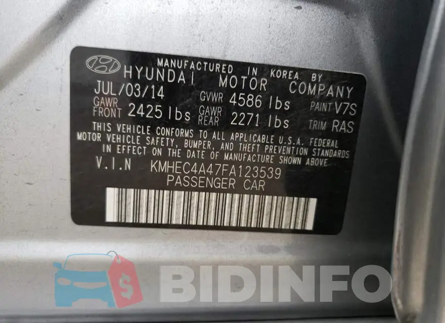 KMHEC4A47FA123539 Photo# 12