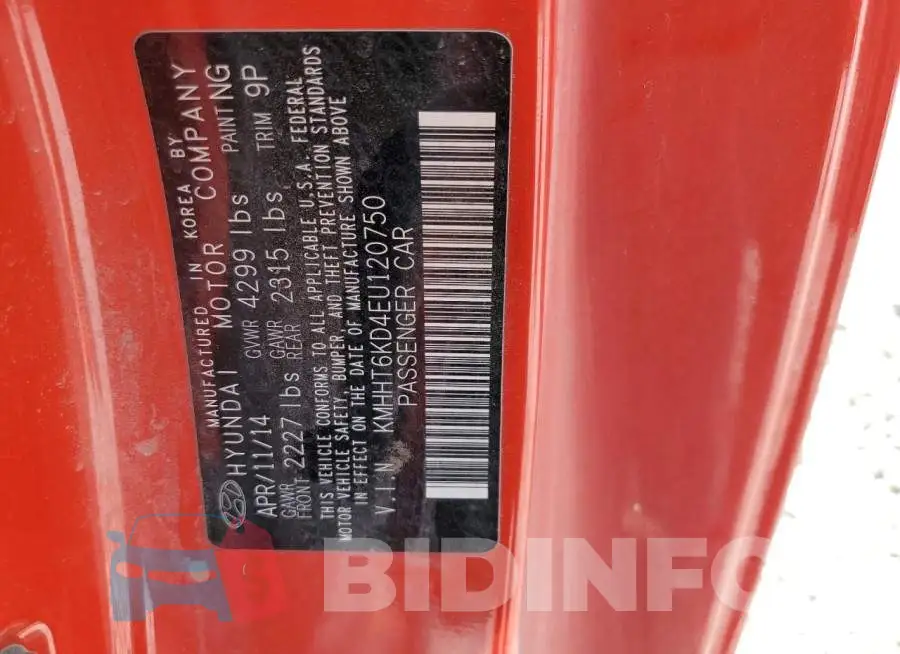 KMHHT6KD4EU120750 Photo# 12