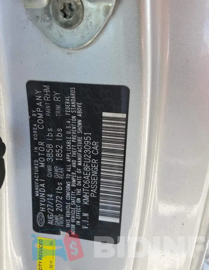 KMHTC6AE8FU230951 Photo# 13