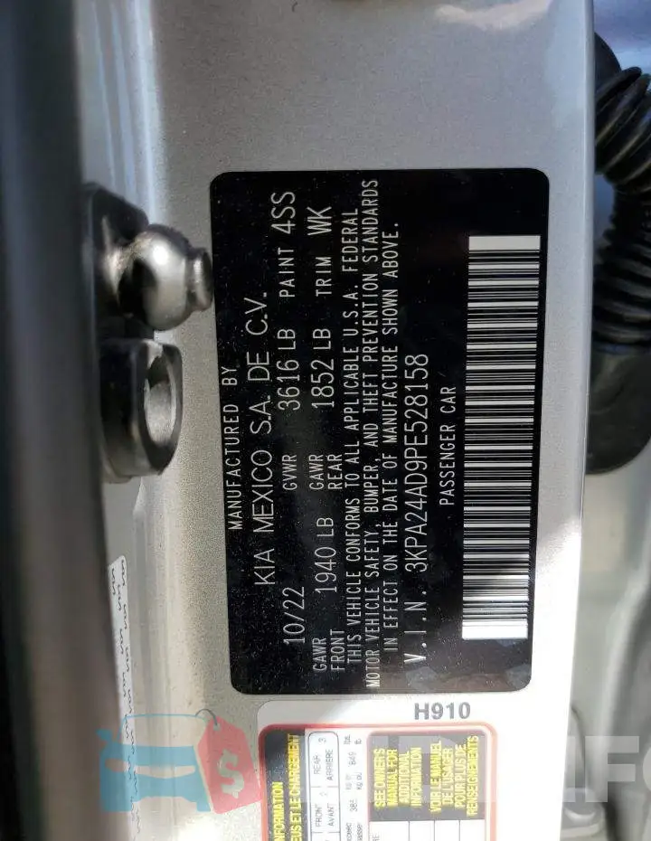 3KPA24AD9PE528158 Photo# 13