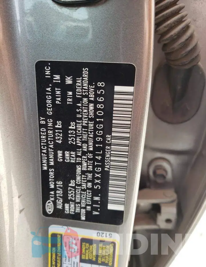 5XXGT4L19GG108658 Photo# 13
