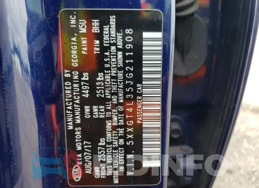 5XXGT4L35JG211908 Photo# 12