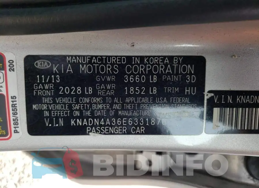 KNADN4A36E6331878 Photo# 13