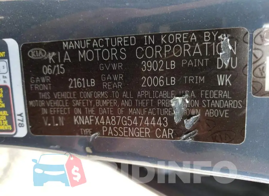 KNAFX4A87G5474443 Photo# 12