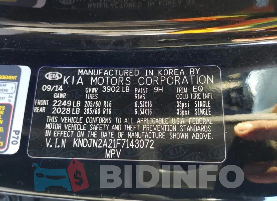 KNDJN2A21F7143072 Photo# 13