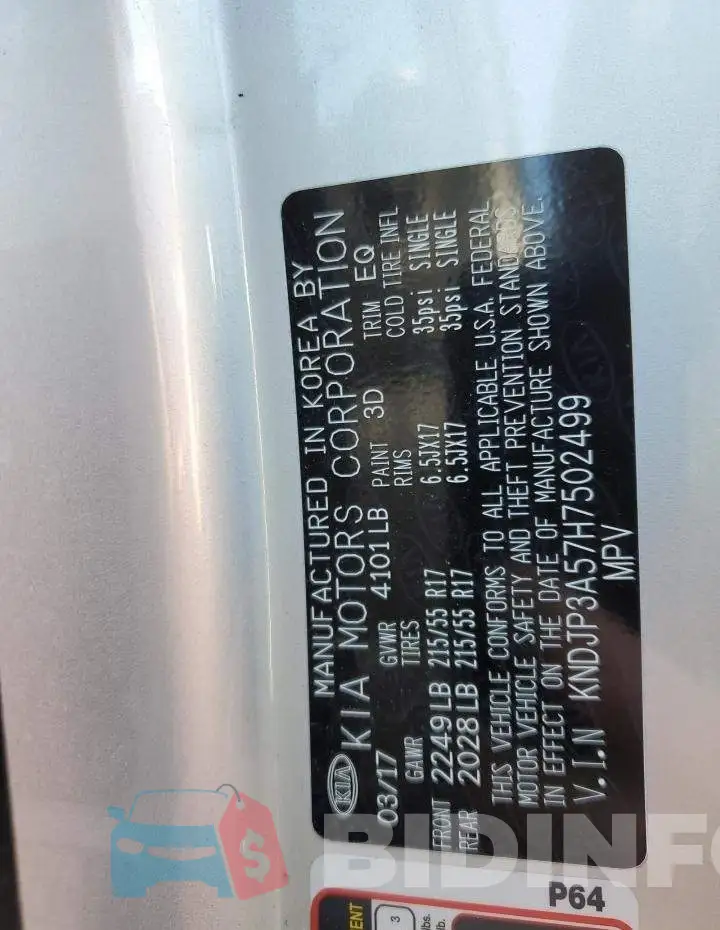 KNDJP3A57H7502499 Photo# 12
