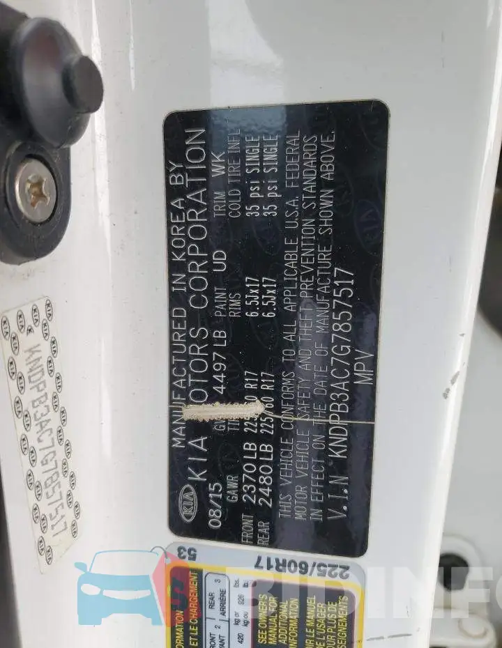 KNDPB3AC7G7857517 Photo# 13