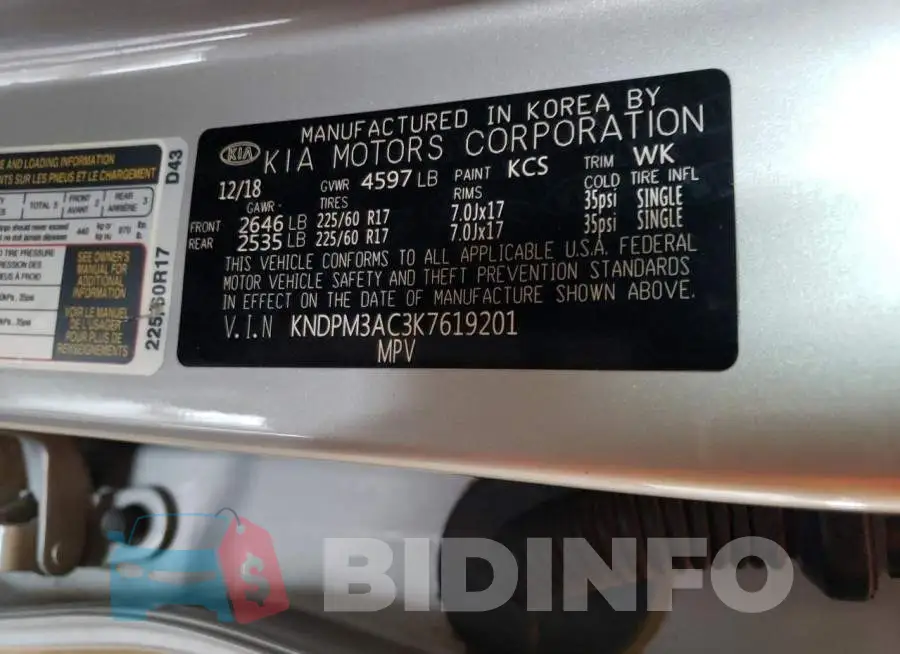 KNDPM3AC3K7619201 Photo# 13