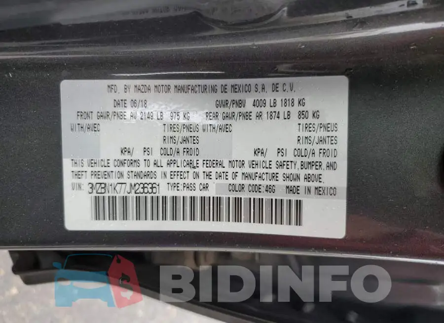 3MZBN1K77JM236361 Photo# 12