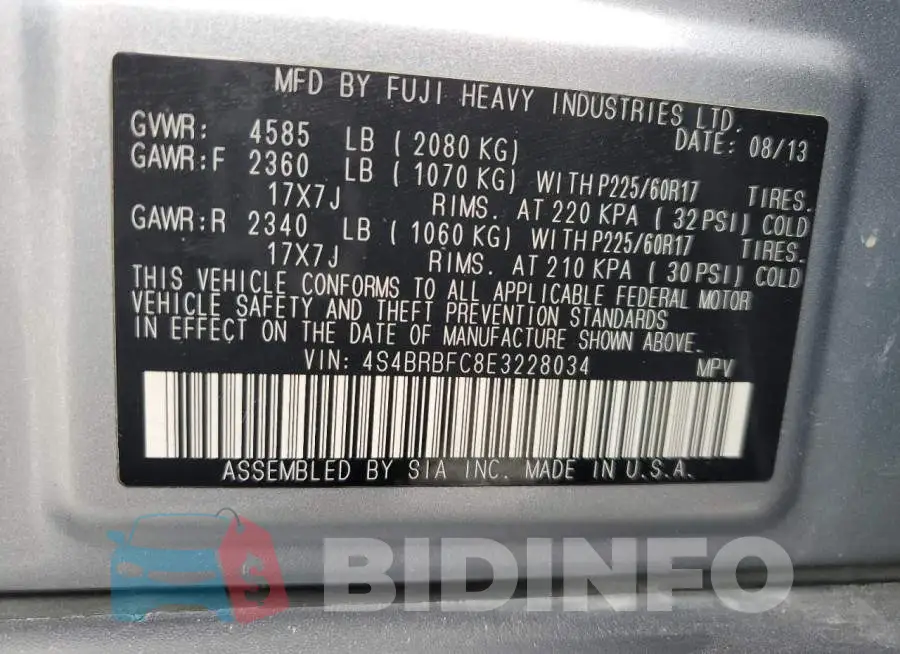4S4BRBFC8E3228034 Photo# 13