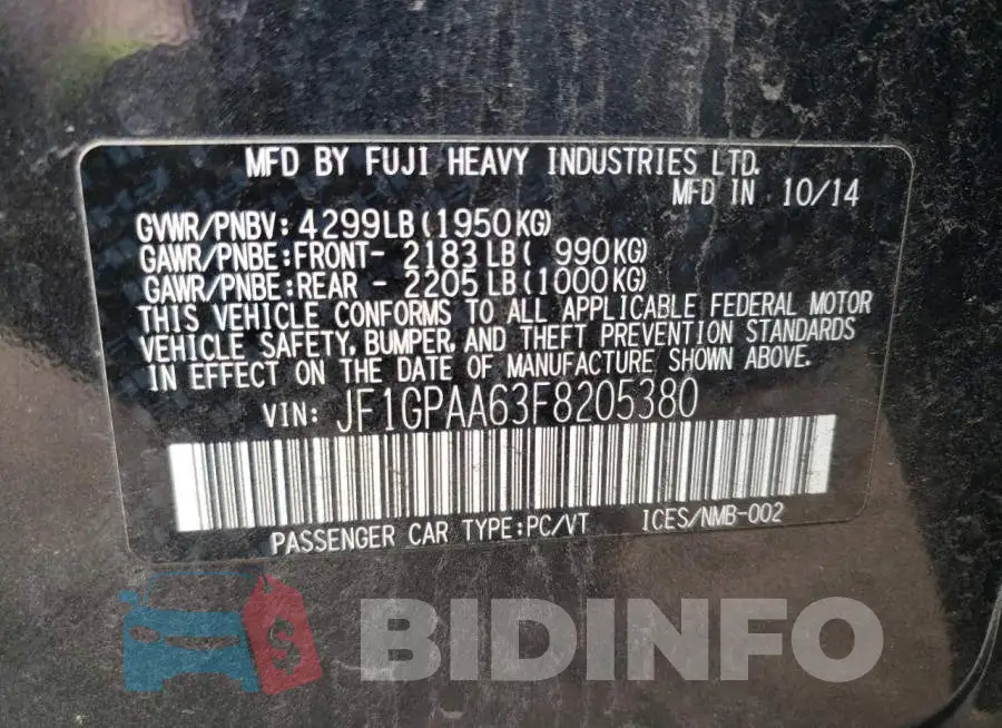 JF1GPAA63F8205380 Photo# 12