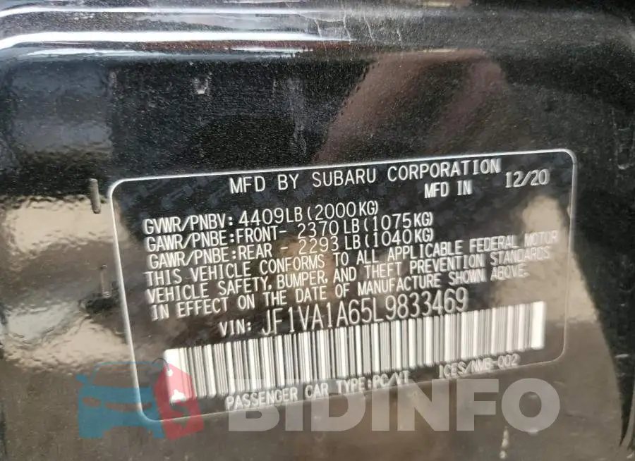 JF1VA1A65L9833469 Photo# 13