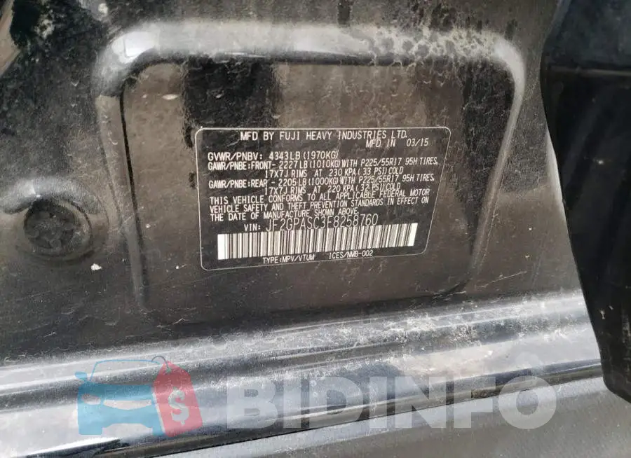 JF2GPASC3F8258760 Photo# 13