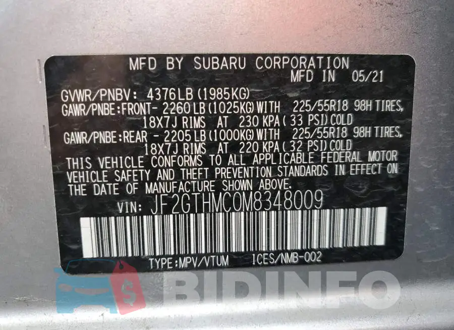 JF2GTHMC0M8348009 Photo# 13