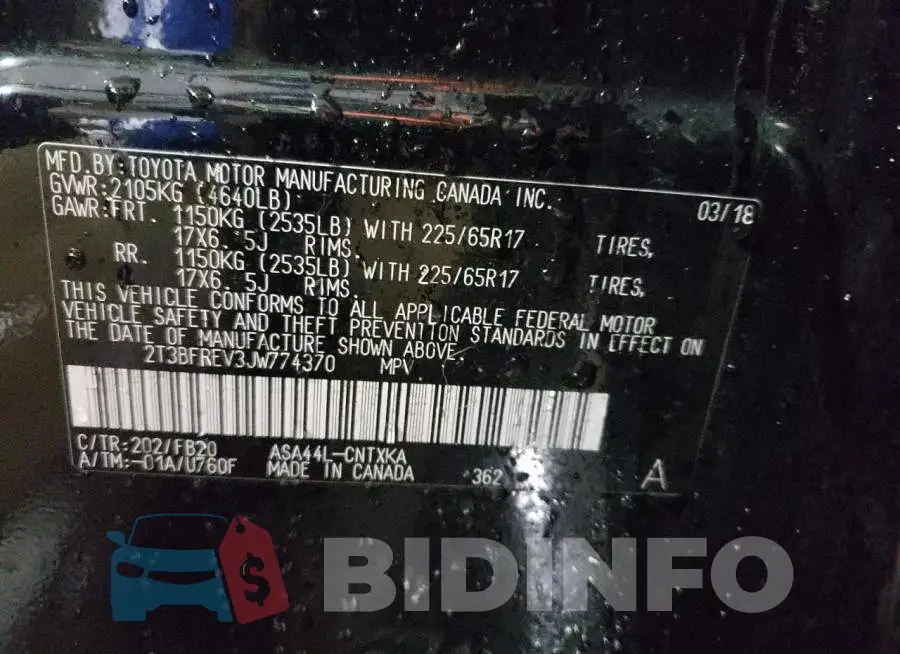 2T3BFREV3JW774370 Photo# 13
