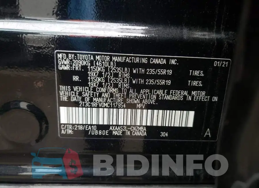 2T3C1RFV0MC117954 Photo# 13