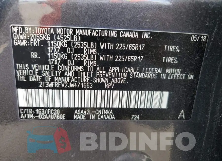 2T3WFREV2JW471663 Photo# 14