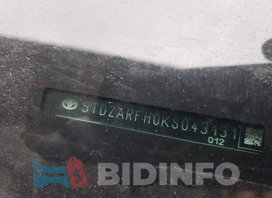 5TDZARFH0KS043131 Photo# 13
