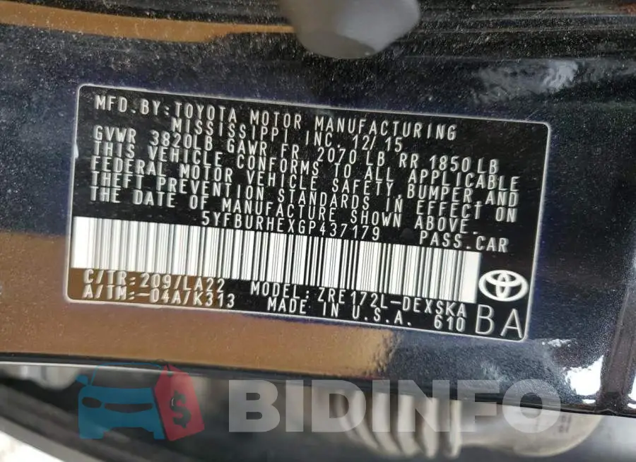 5YFBURHEXGP437179 Photo# 13