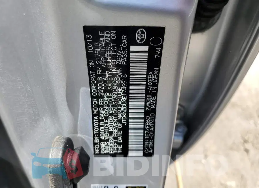 JTDKN3DUXE1749916 Photo# 12