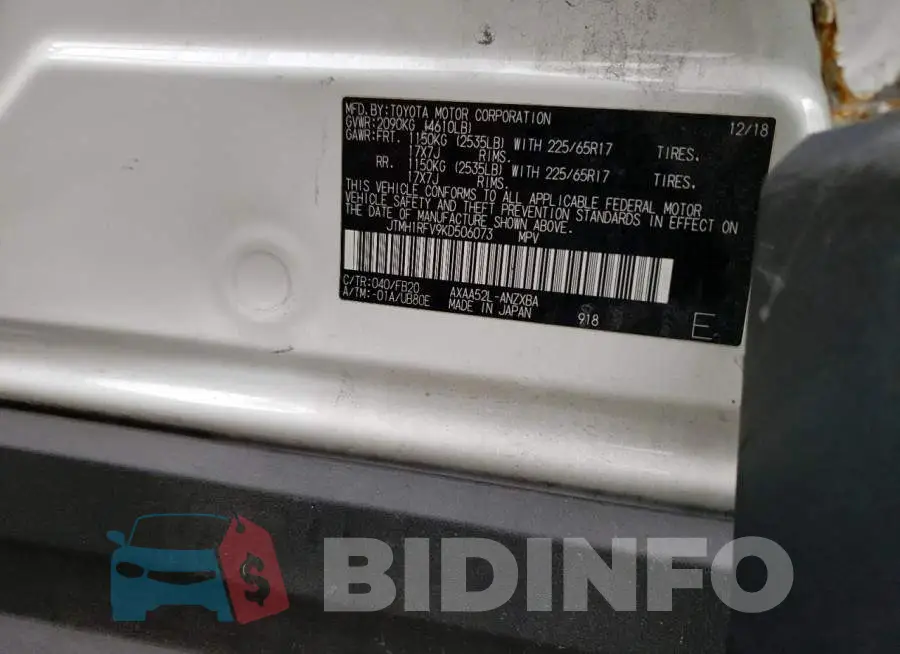 JTMH1RFV9KD506073 Photo# 13