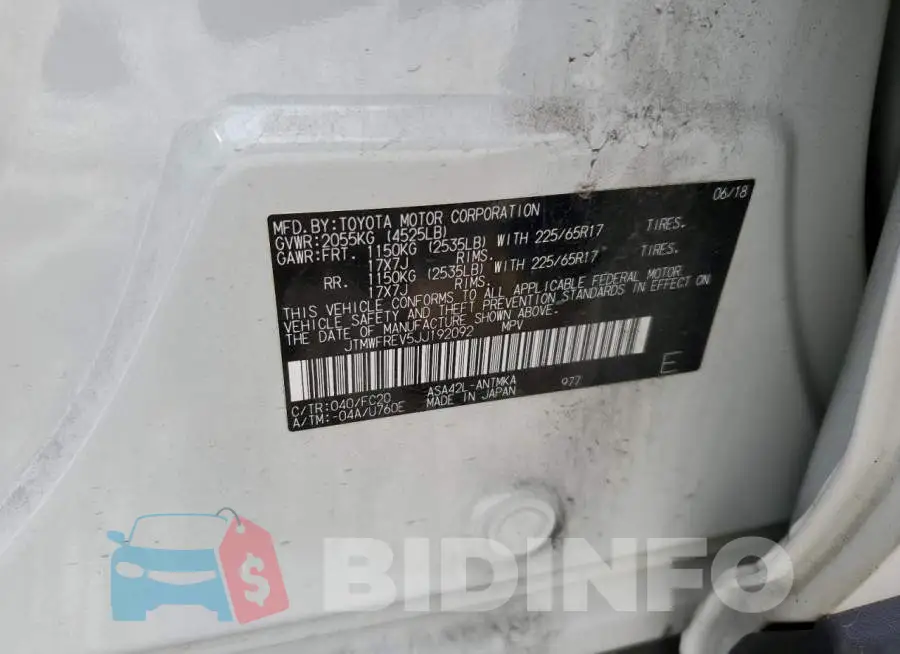 JTMWFREV5JJ192092 Photo# 13