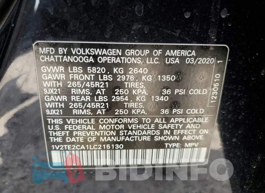 1V2TE2CA1LC215130 Photo# 12