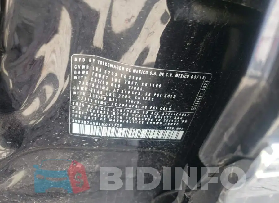 3VV3B7AX8LM017725 Photo# 13