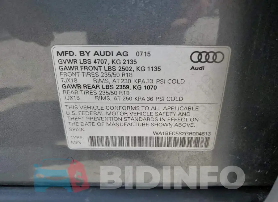 WA1BFCFS2GR004813 Photo# 13