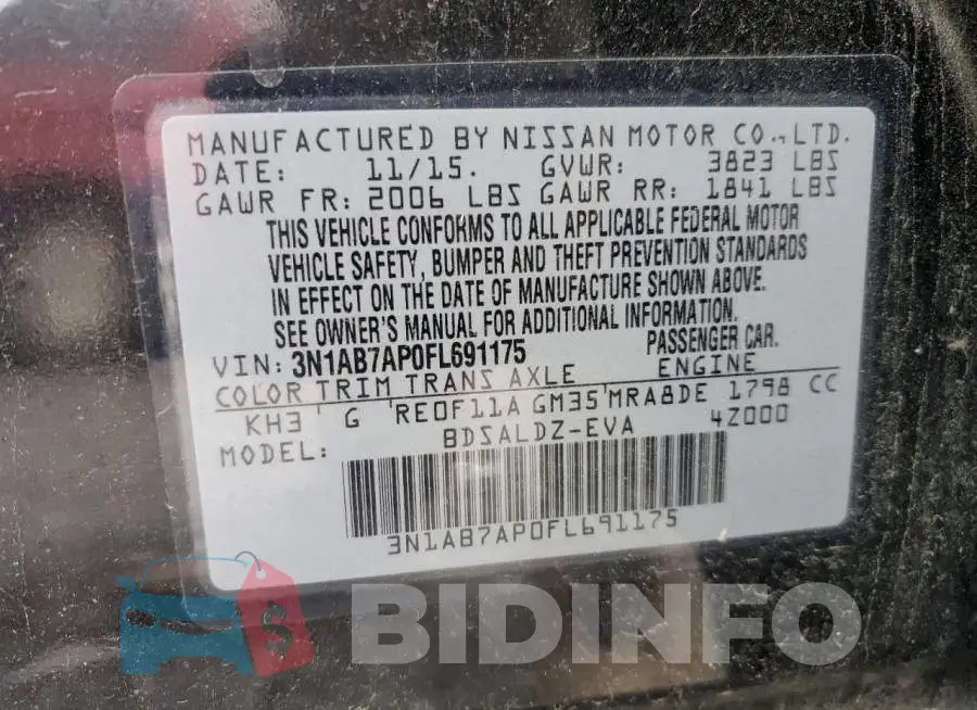 3N1AB7AP0FL691175 Photo# 12