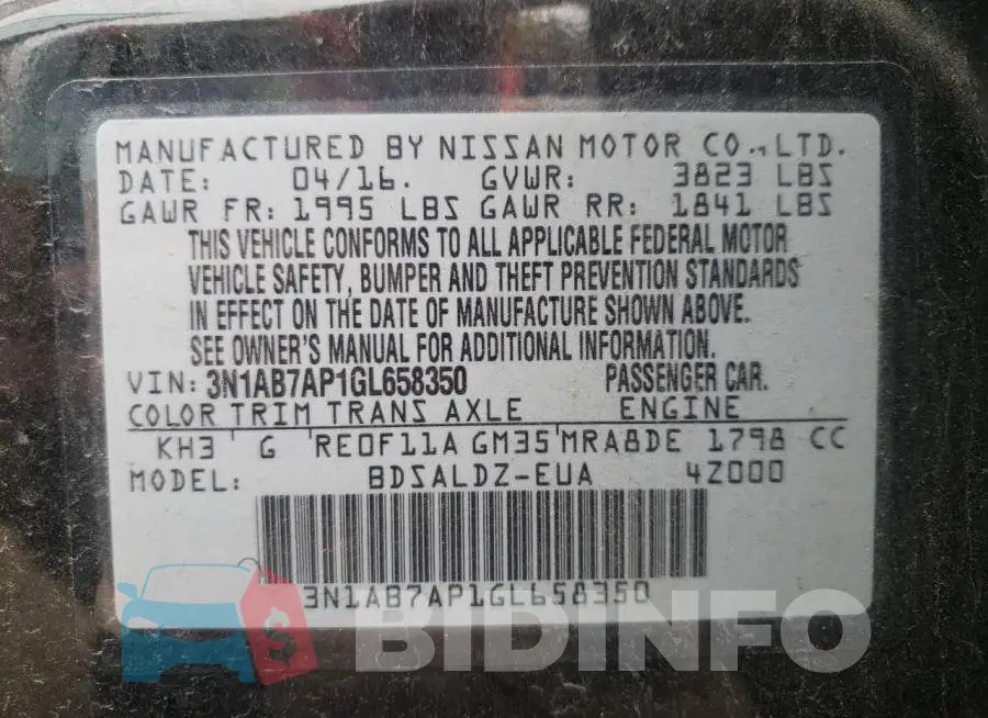 3N1AB7AP1GL658350 Photo# 13