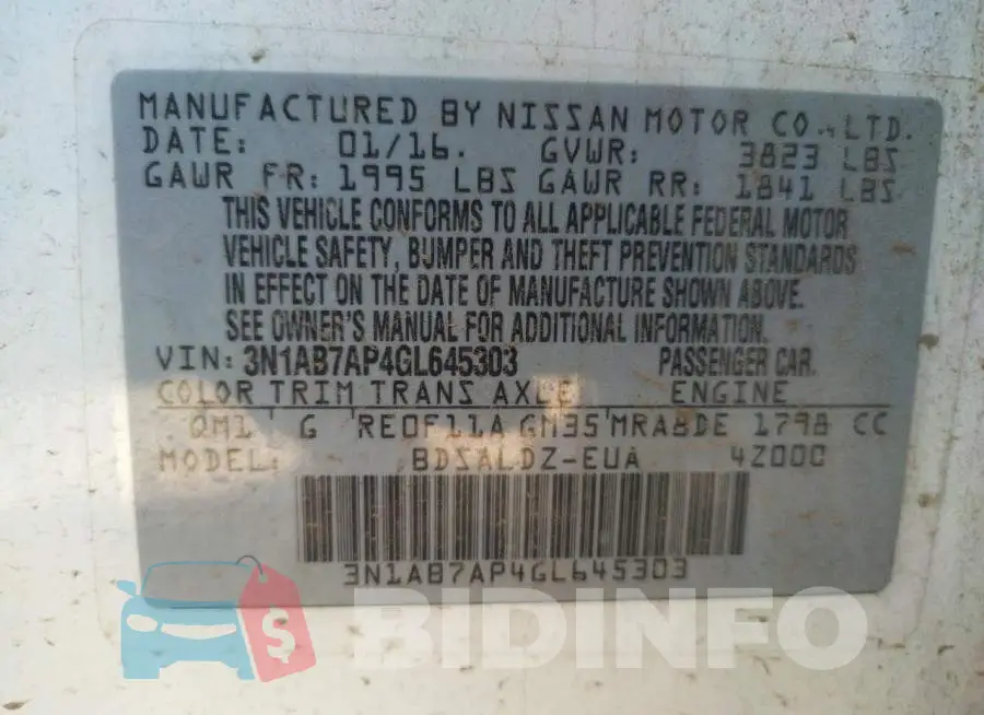 3N1AB7AP4GL645303 Photo# 12