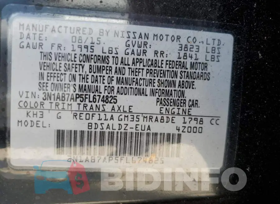 3N1AB7AP5FL674825 Photo# 12
