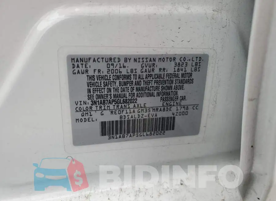 3N1AB7AP5GL682022 Photo# 12