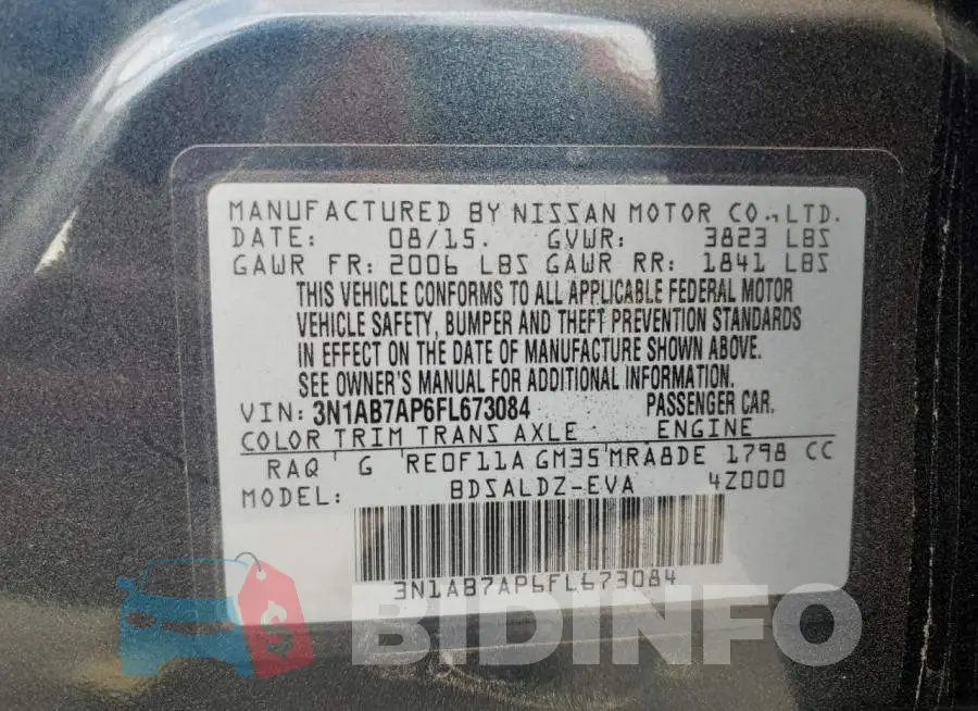 3N1AB7AP6FL673084 Photo# 12