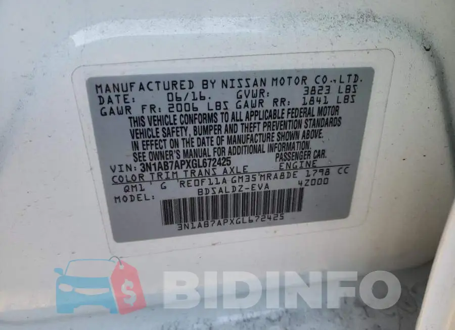 3N1AB7APXGL672425 Photo# 12