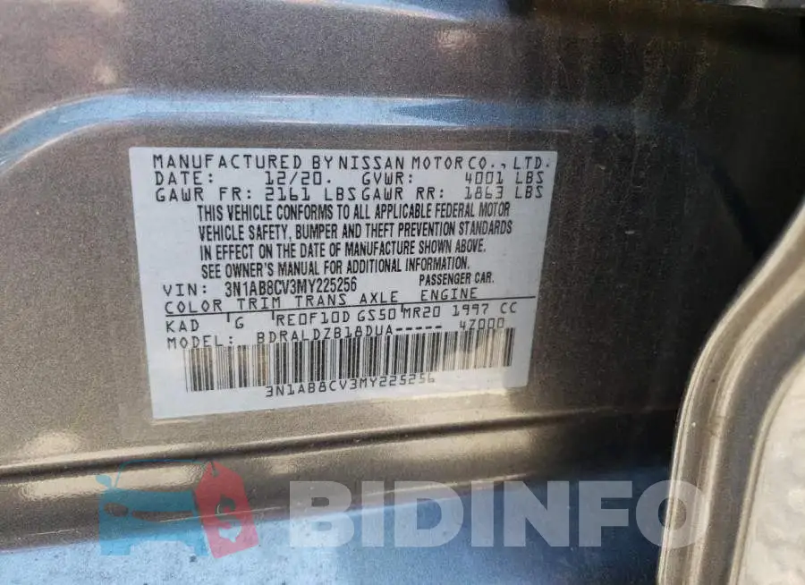 3N1AB8CV3MY225256 Photo# 12