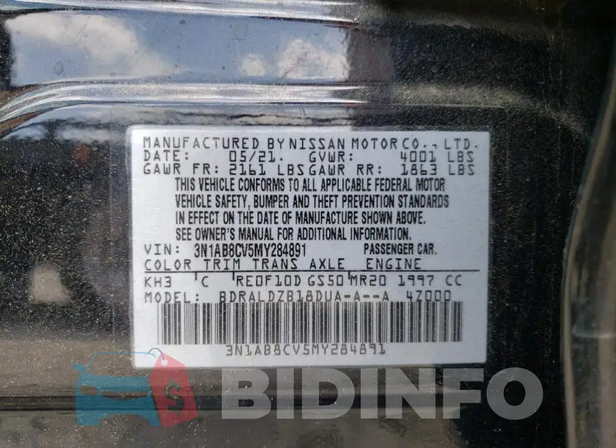 3N1AB8CV5MY284891 Photo# 12