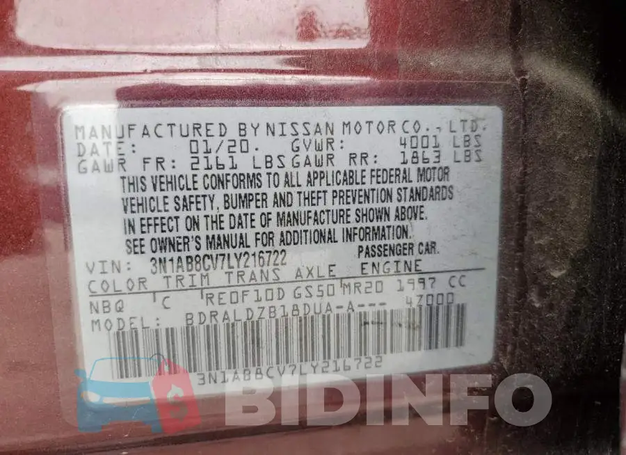 3N1AB8CV7LY216722 Photo# 13