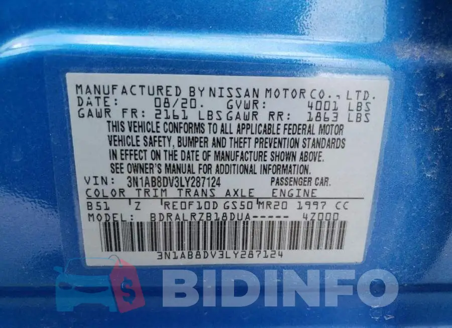 3N1AB8DV3LY287124 Photo# 12