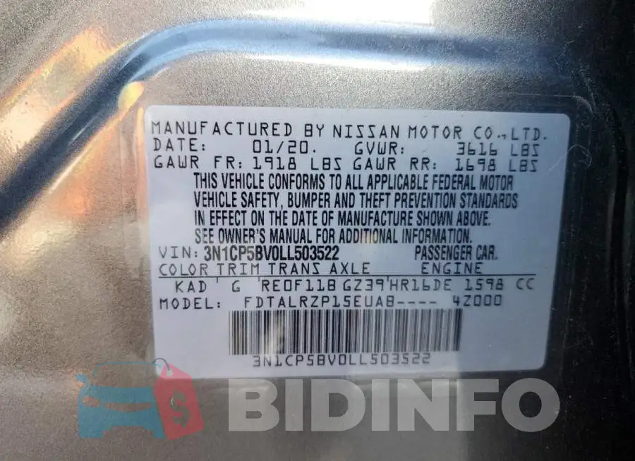 3N1CP5BV0LL503522 Photo# 12