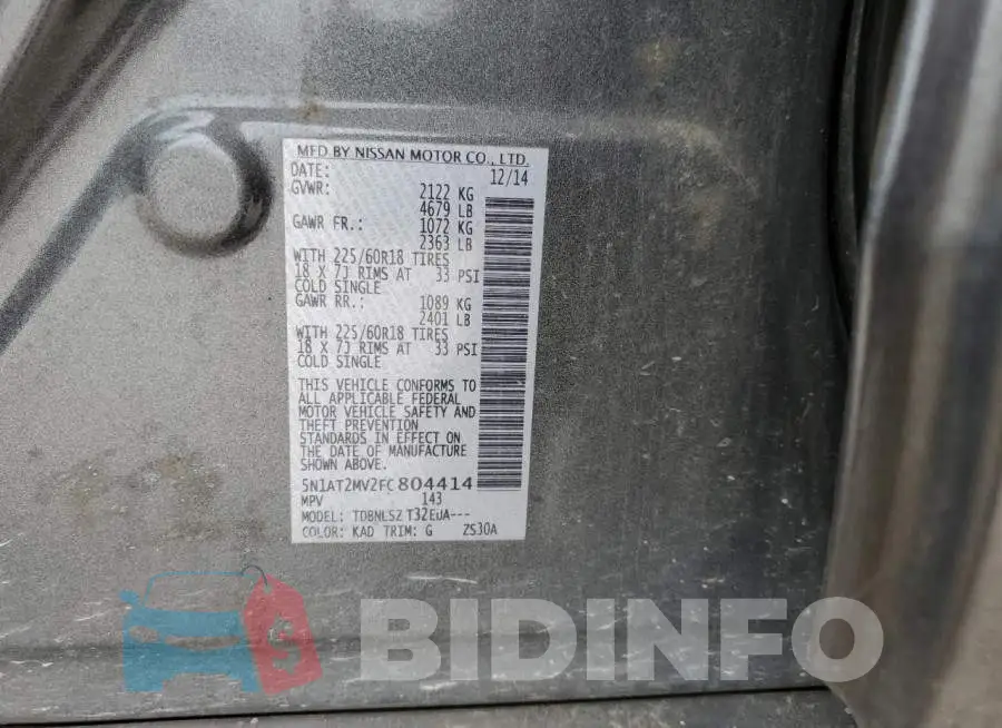5N1AT2MV2FC804414 Photo# 12