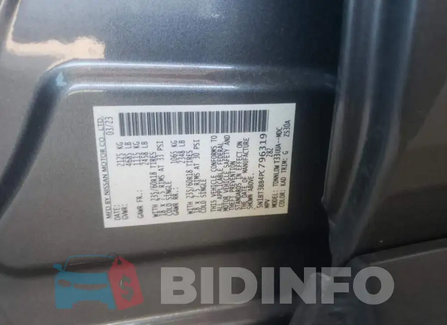 5N1BT3BB4PC796319 Photo# 13